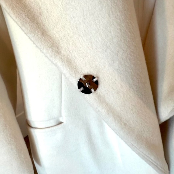 Wool Midi Coat with Hood in Winter White - Small (NWOT) - Picture 7 of 14